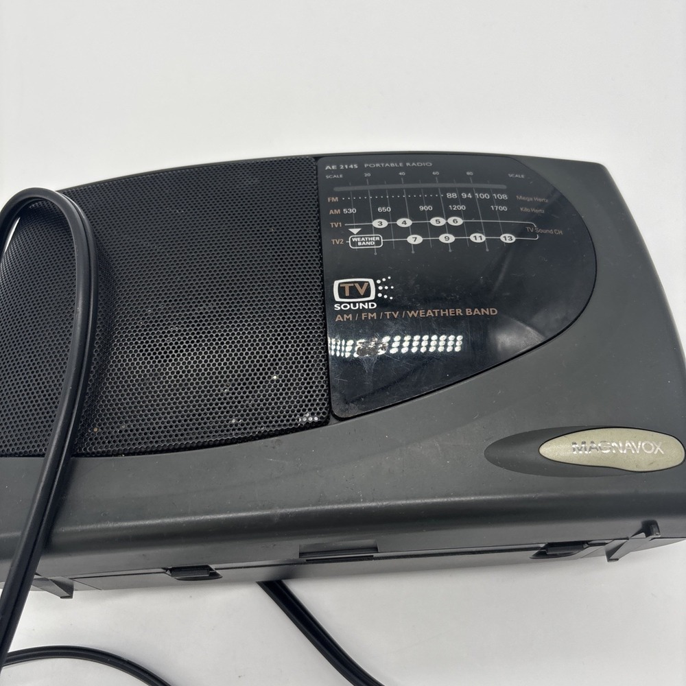 Magnavox AE2145 Portable AM FM TV Weather Radio Black . Tested And‎ Working. - Picture 10 of 15